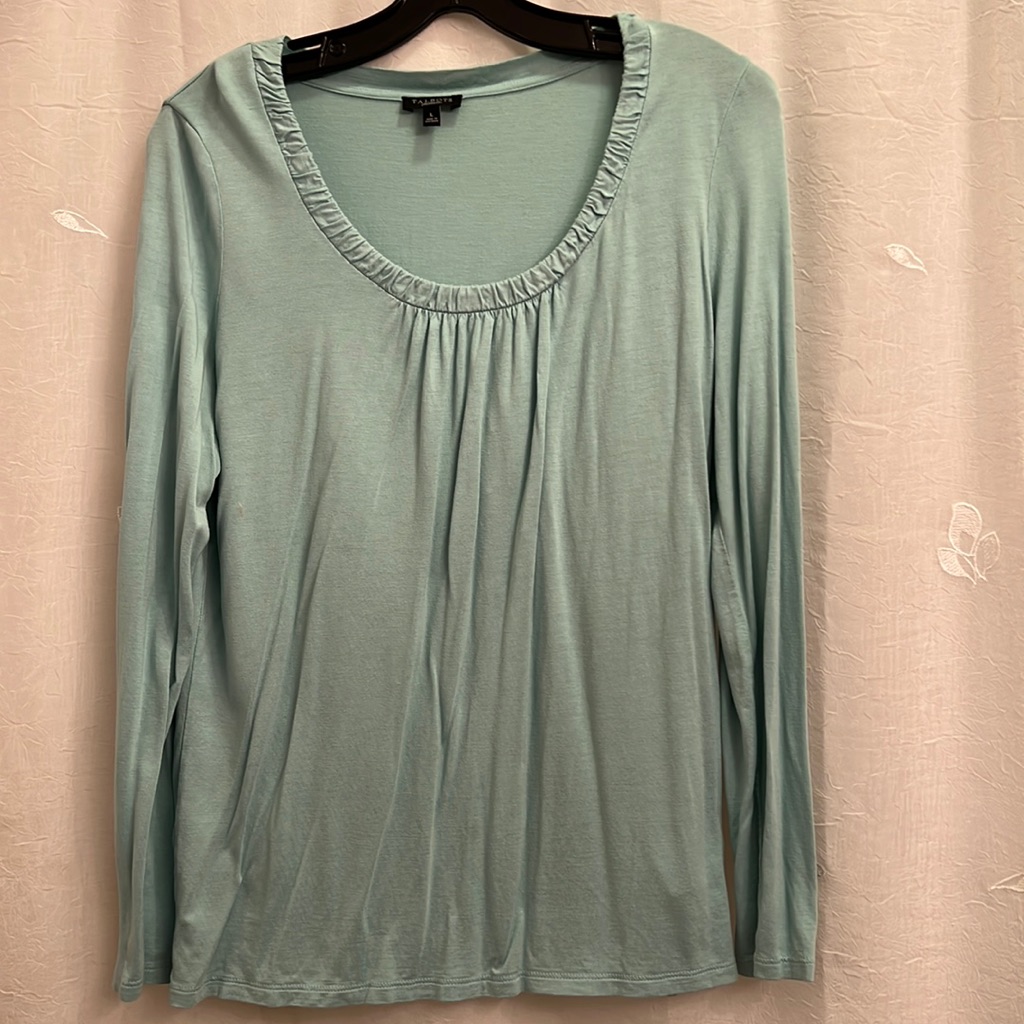 Talbots Gathered Boat Neck Top